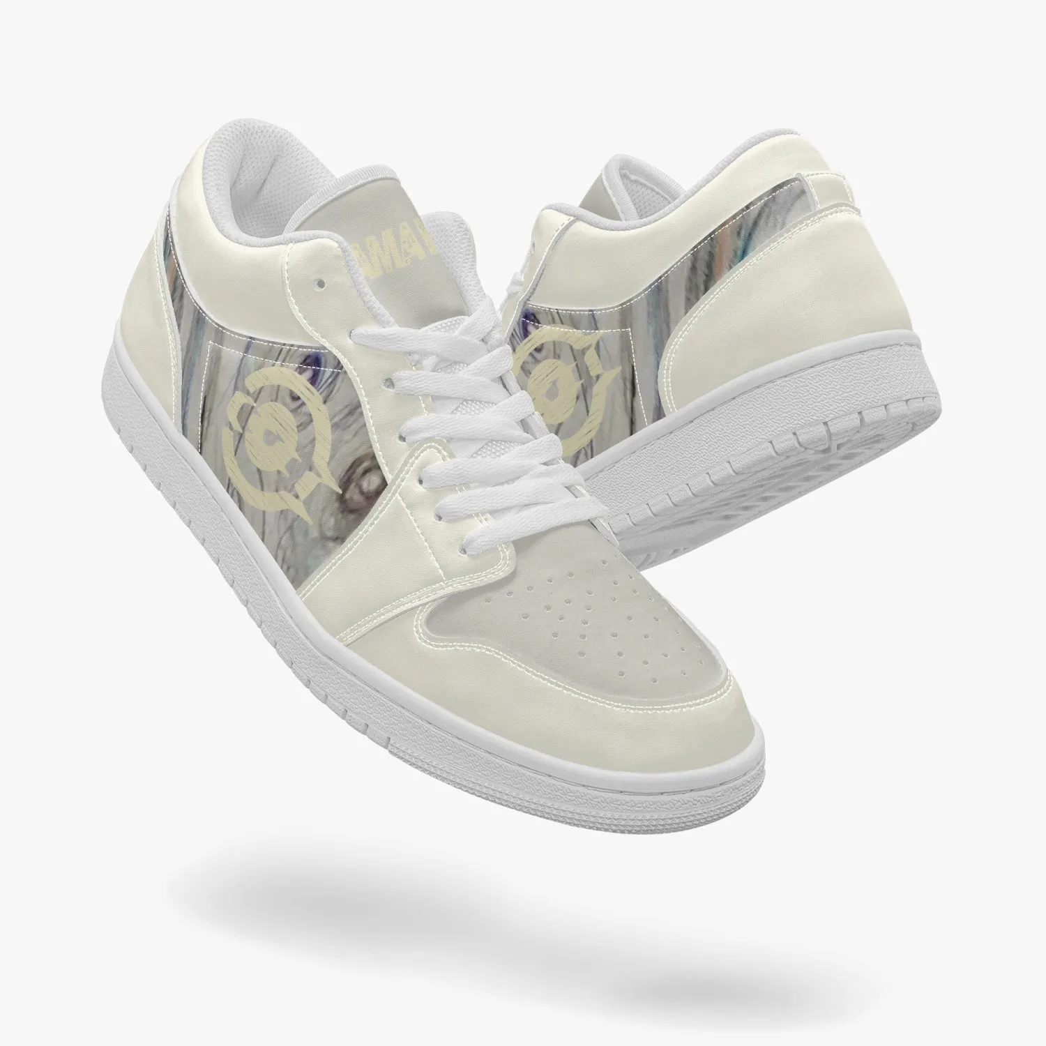 Low-Top AJ1 Leather Sneakers Marmol Beige