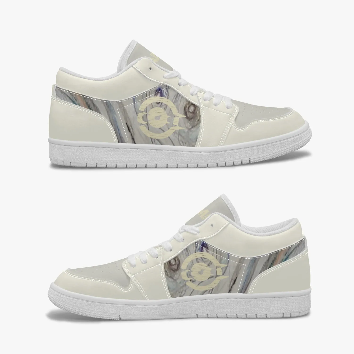 Low-Top AJ1 Leather Sneakers Marmol Beige