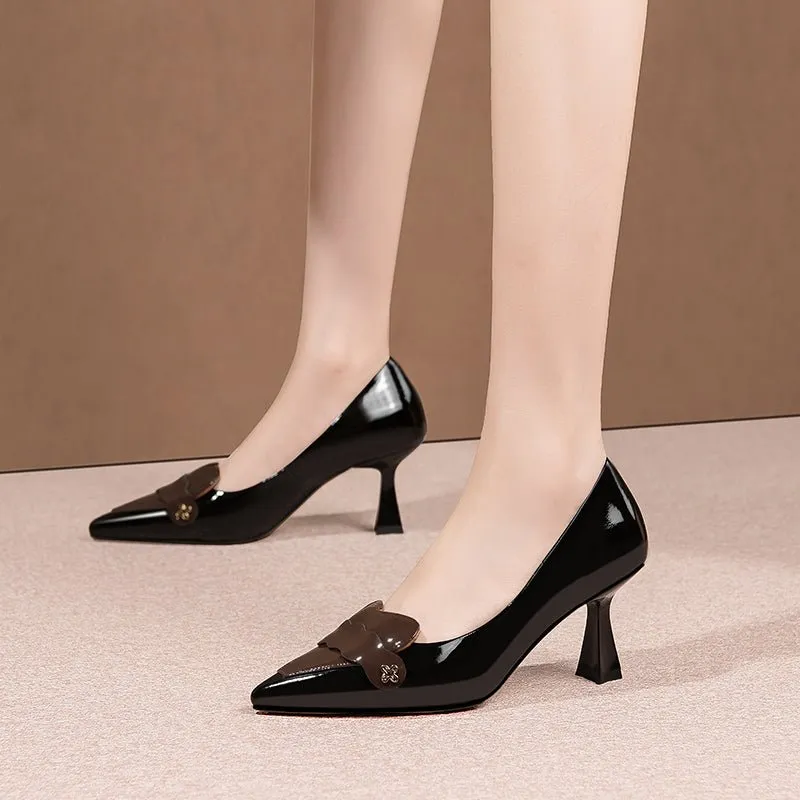 LuxeCroco Pointed Toe Low-med Heels