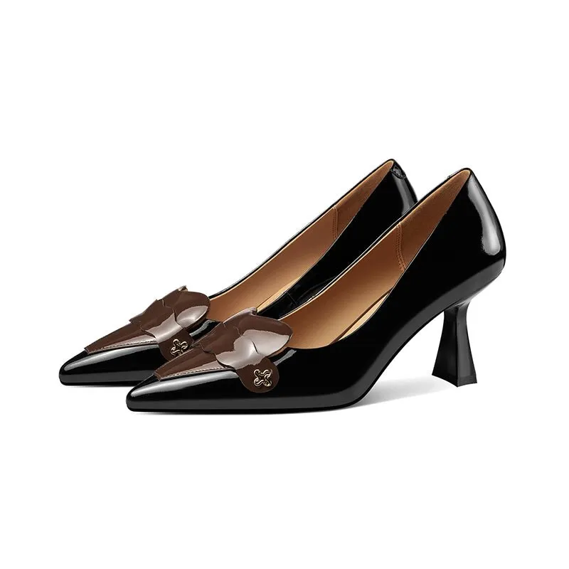 LuxeCroco Pointed Toe Low-med Heels