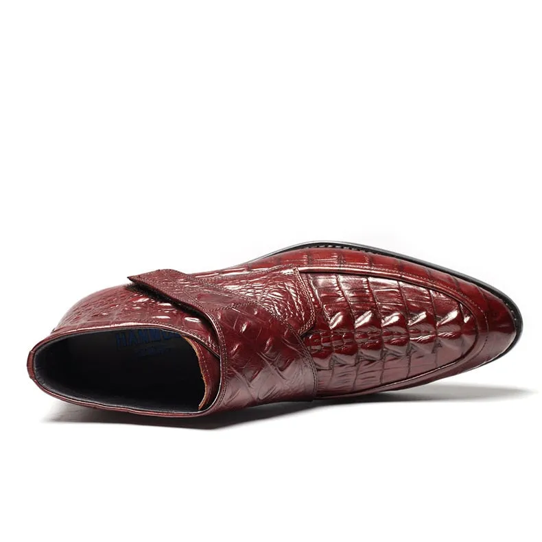 Luxury CrocLeather Soft Wine Boots