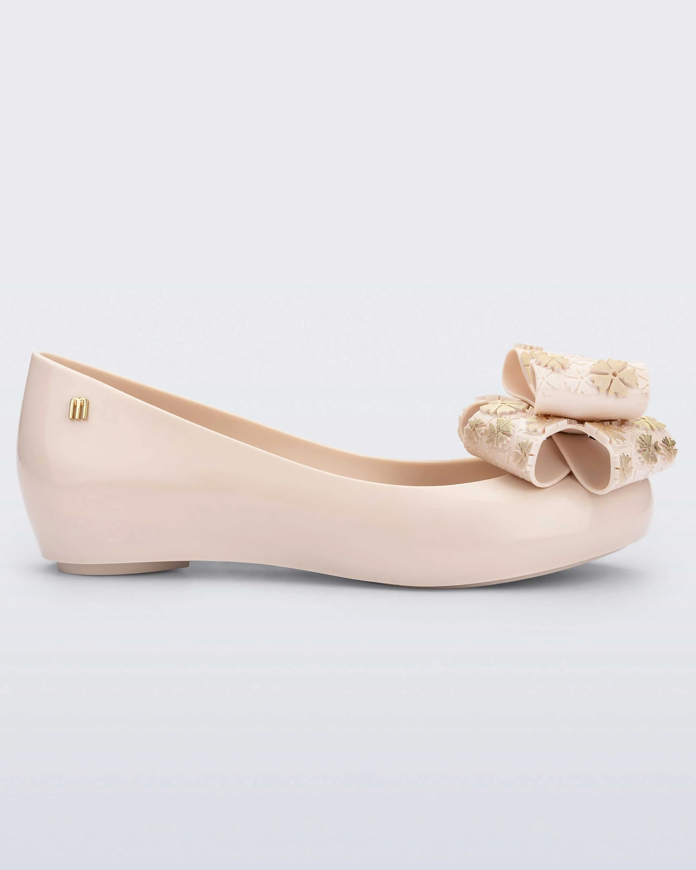 Melissa Ultragirl Sweet XXIII AD Bow Applique Beige Ballerinas For Women