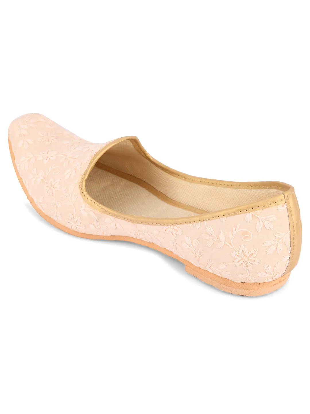 Men's Indian Ethnic Party Wear Peach Footwear - Desi Colour