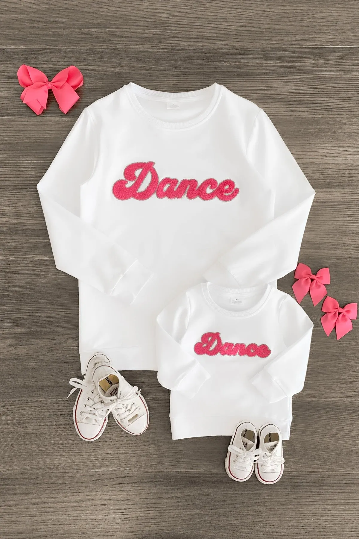 Mom & Me - "Dance" Chenille Patch Long Sleeve Top