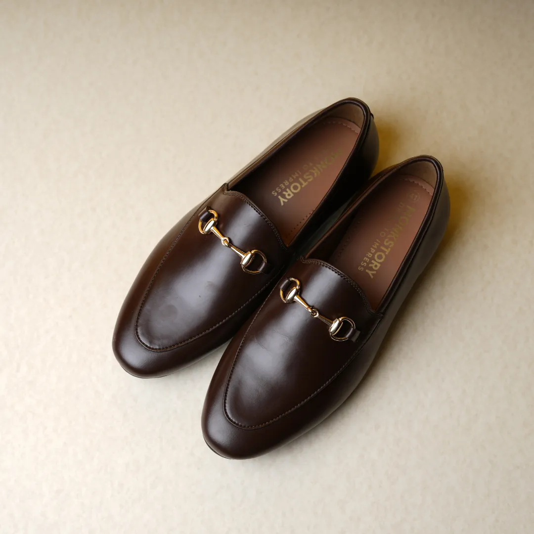 Monkstory Horsebit Flexi Business Slip-Ons - Brown