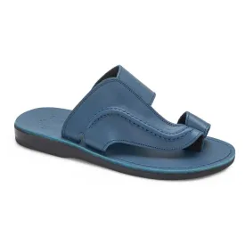 Peter - Leather Toe Strap Sandal | Blue