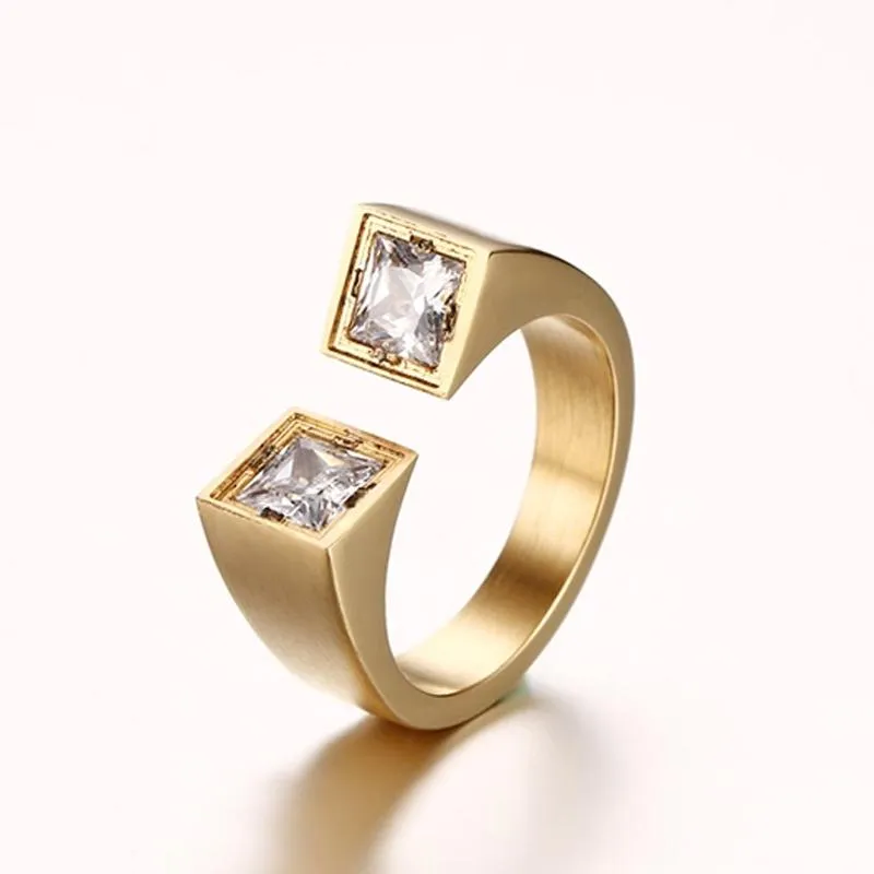 Polished Bijoux Creamy Gold Crystal Ring