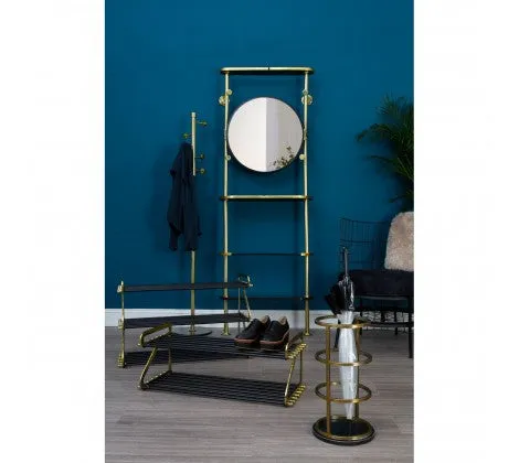 Premium Black and Gold 2 Tier Shoe Rack