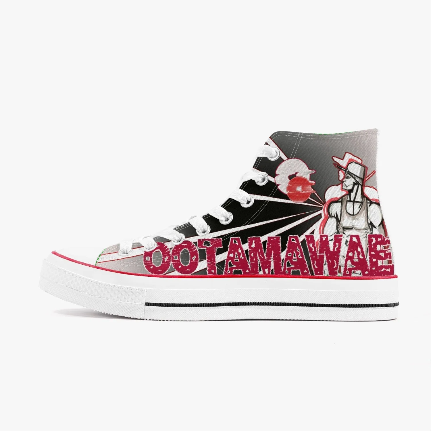 Red Sunset  High-Top Canvas Shoes