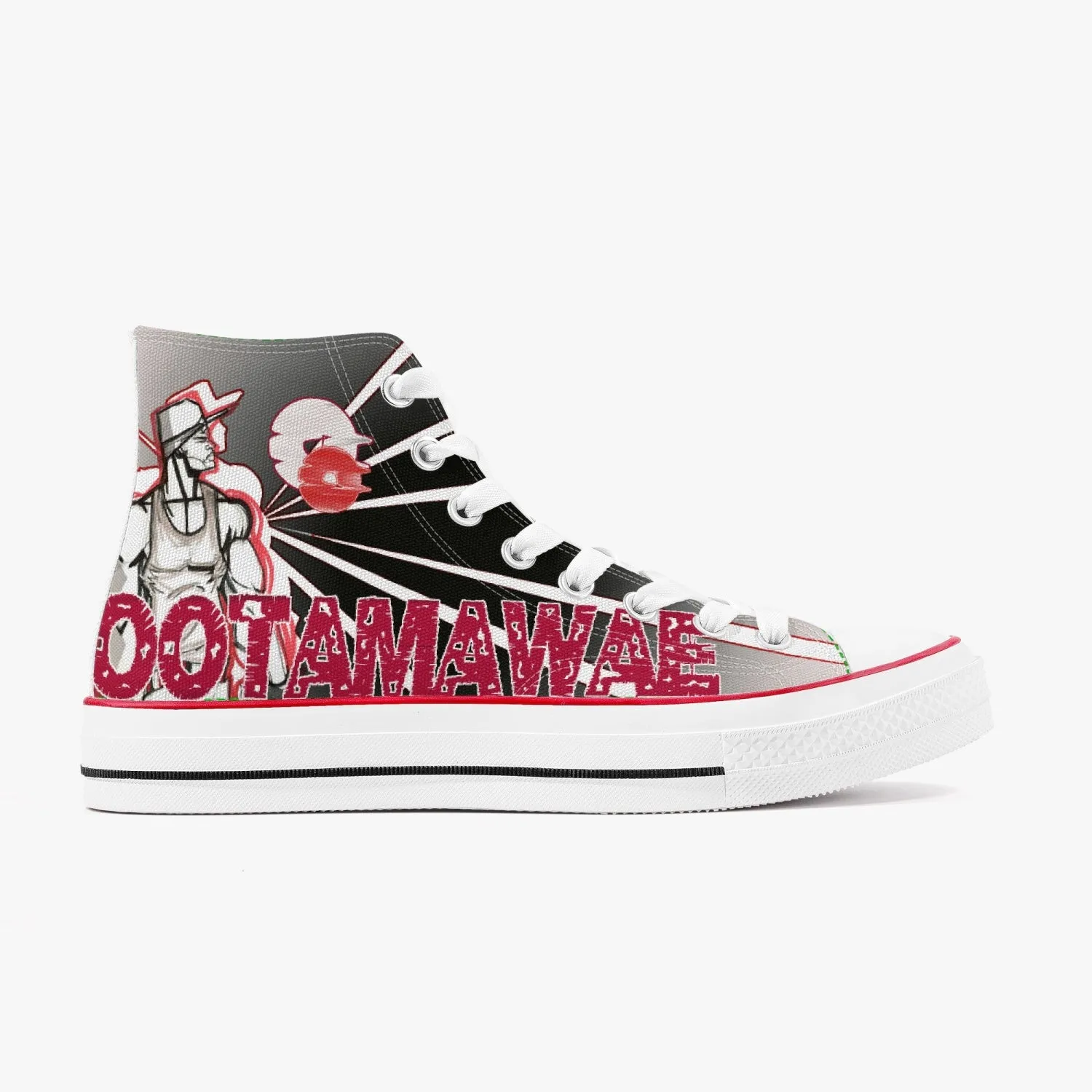 Red Sunset  High-Top Canvas Shoes