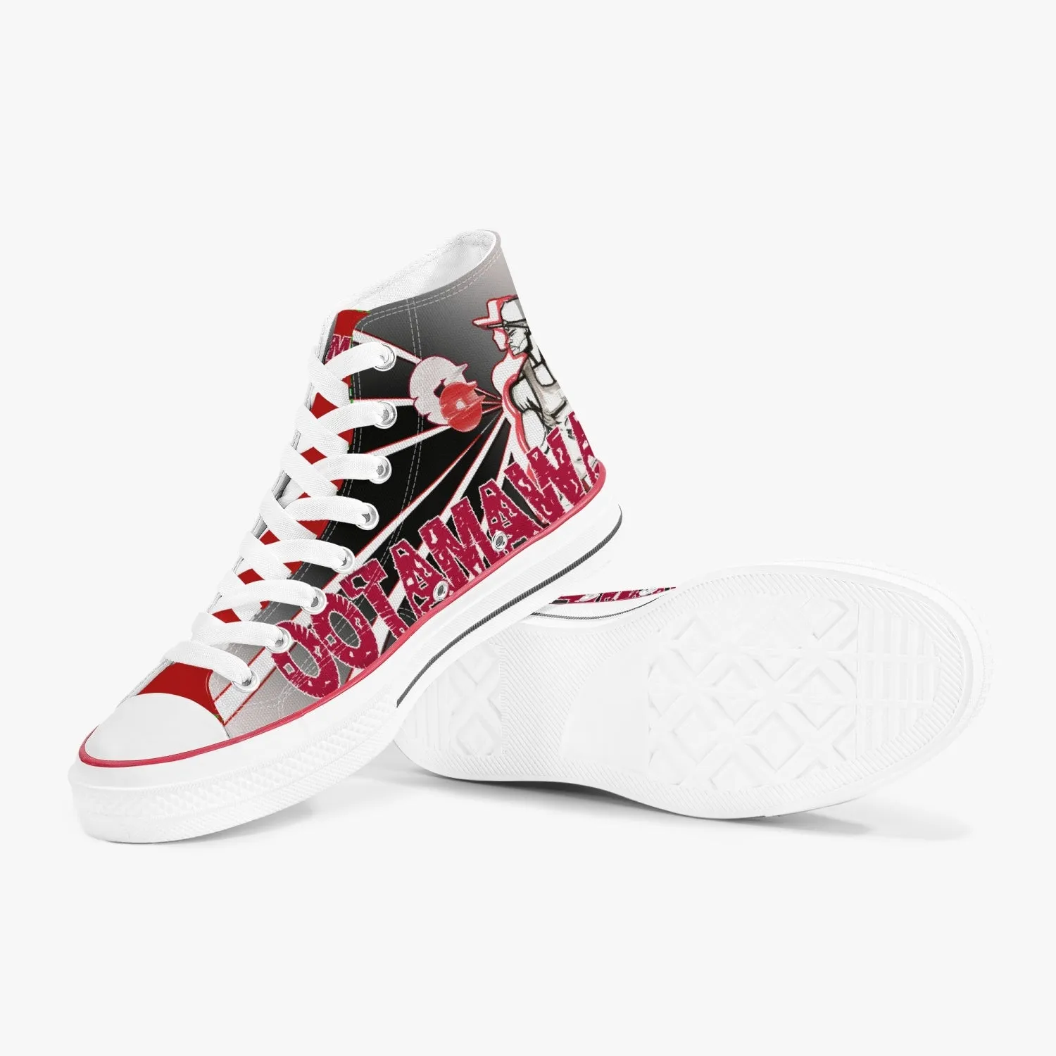 Red Sunset  High-Top Canvas Shoes