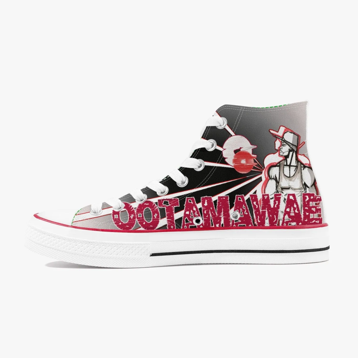 Red Sunset  High-Top Canvas Shoes