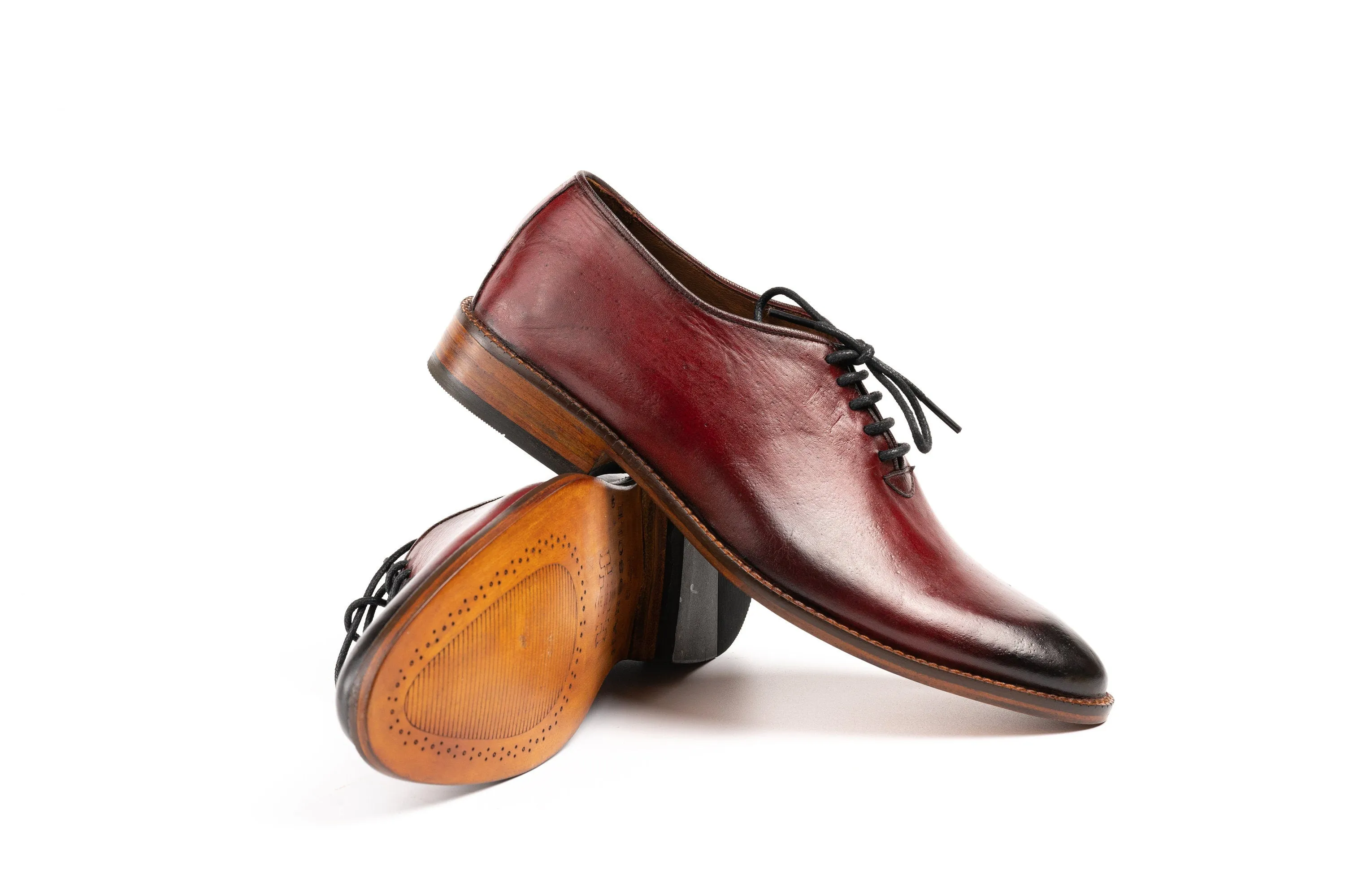 Red Wholecut Oxford Shoes Hand Welted Real Crust Leather Luxury Shoes Made To Order Customized Formal Shoes Suit Shoes Maroon Patina Shoes