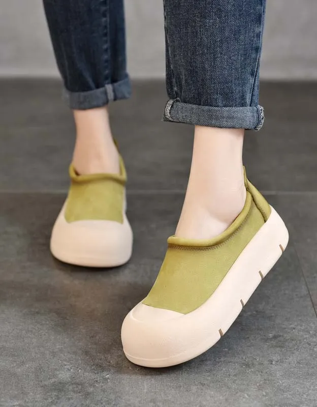 Round Head Comfortable Platform Retro Flat Shoes