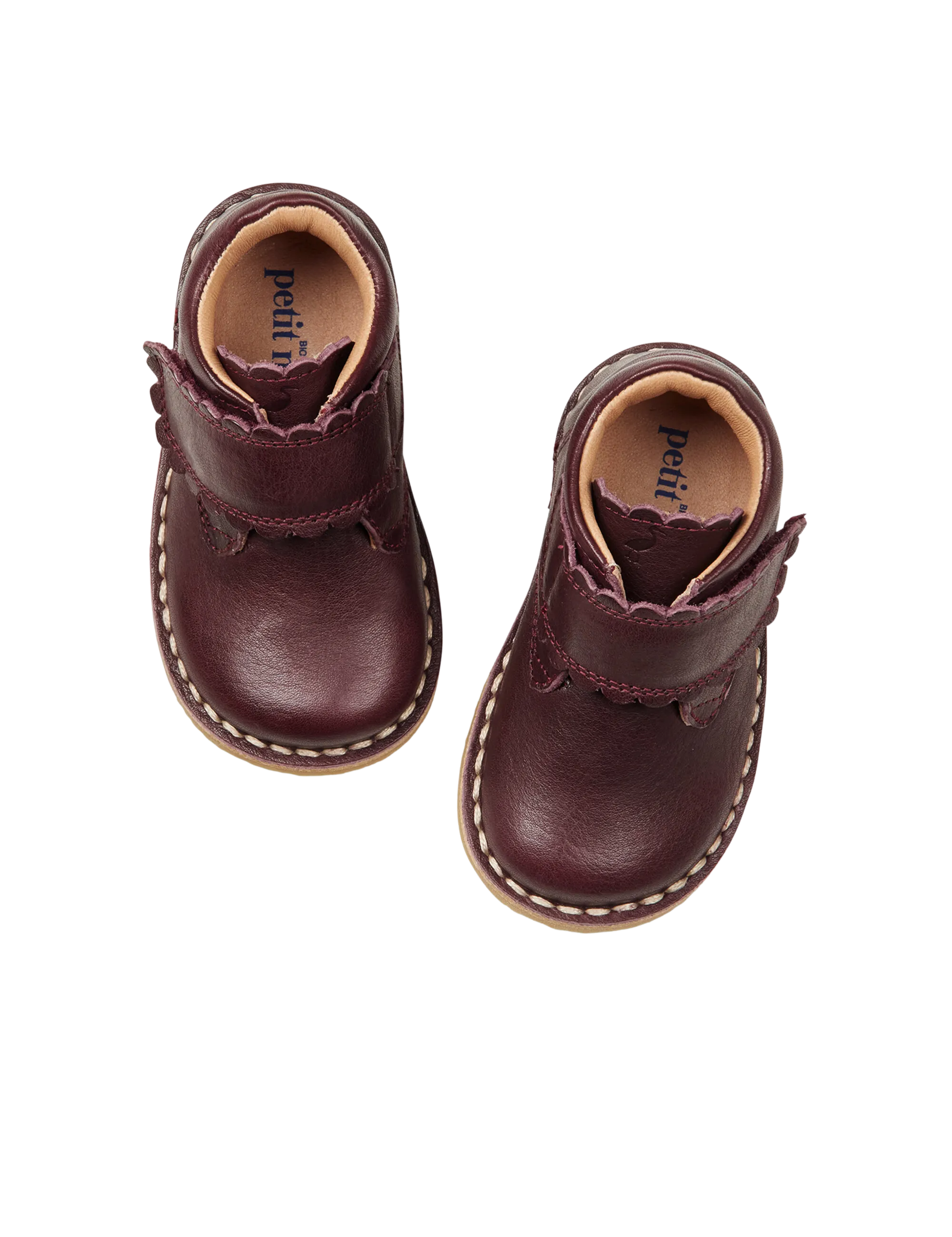 Scallop Velcro Boot - Plum