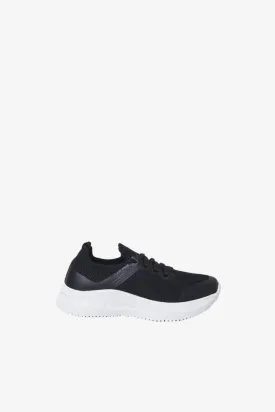 Senior Girls Black Lace-Up Trainer