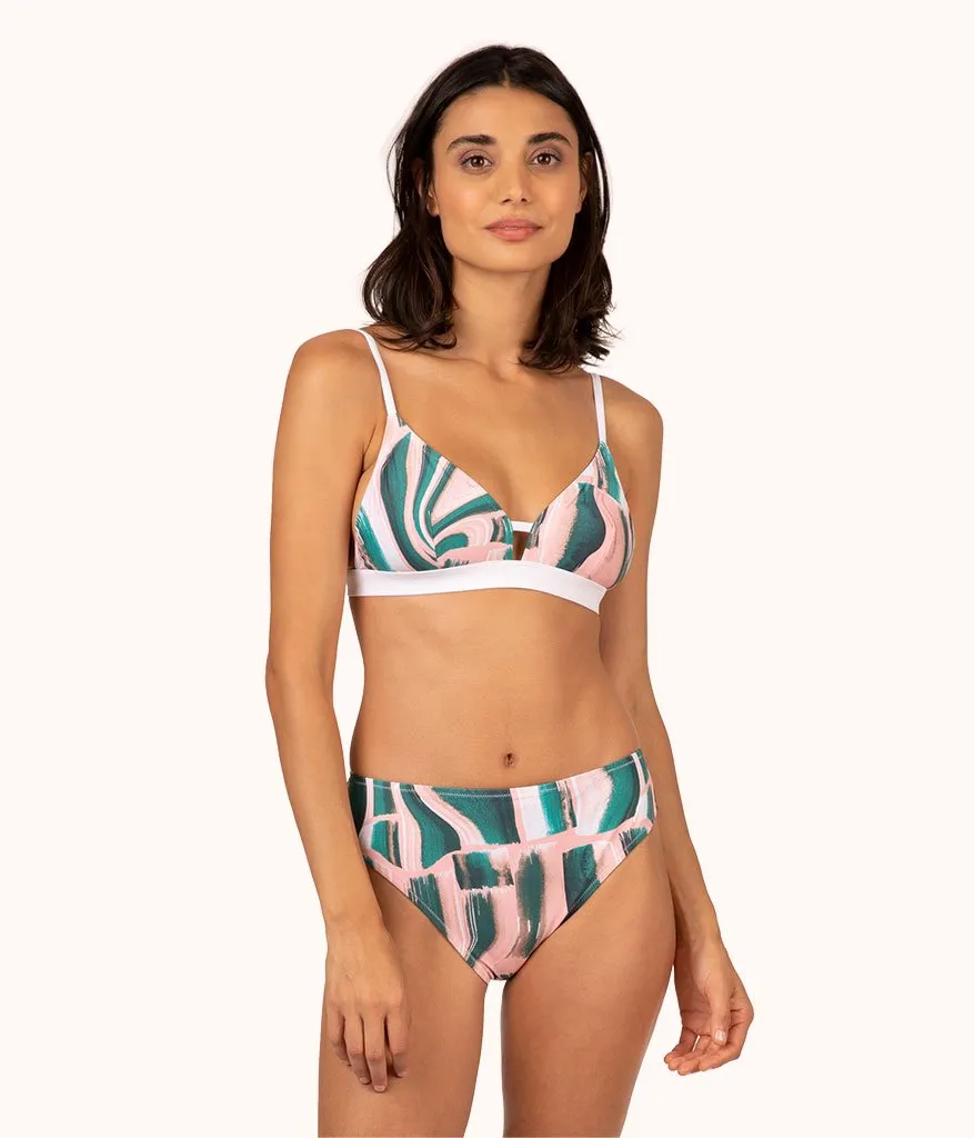 The Swim High Waist Bottom: Paint Brush