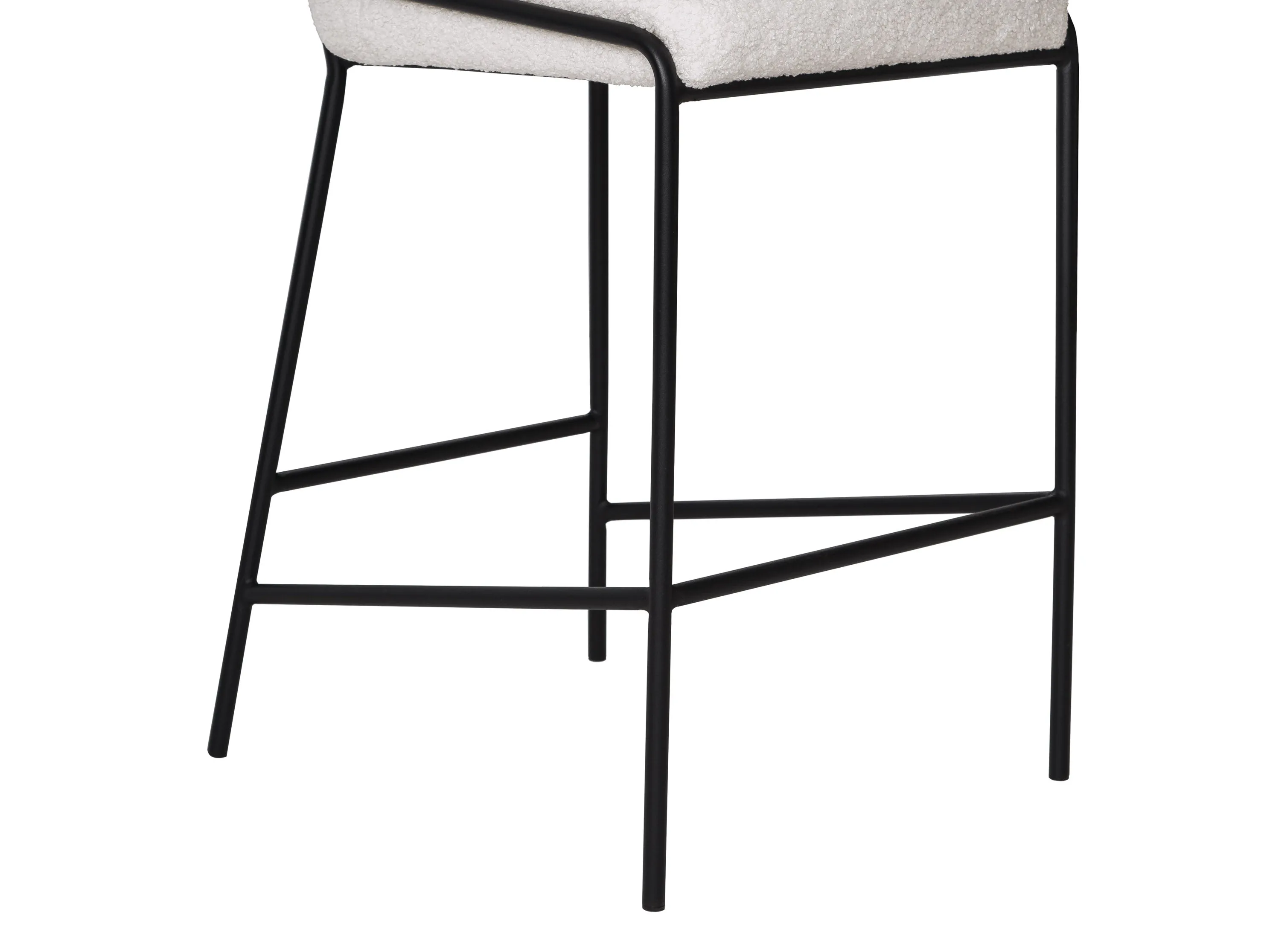 White Boucle Bar Stool