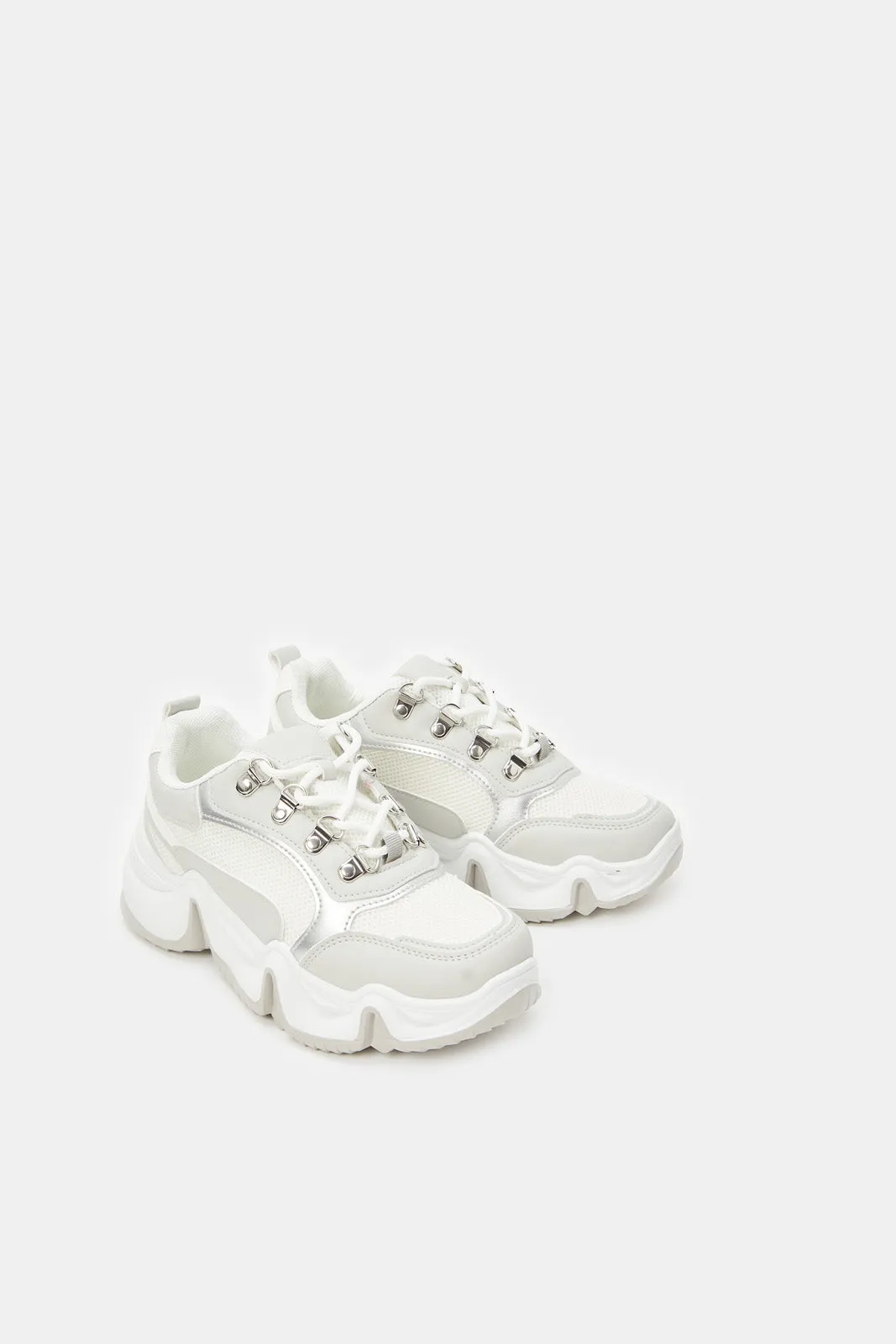 Women White Chunky Trainers