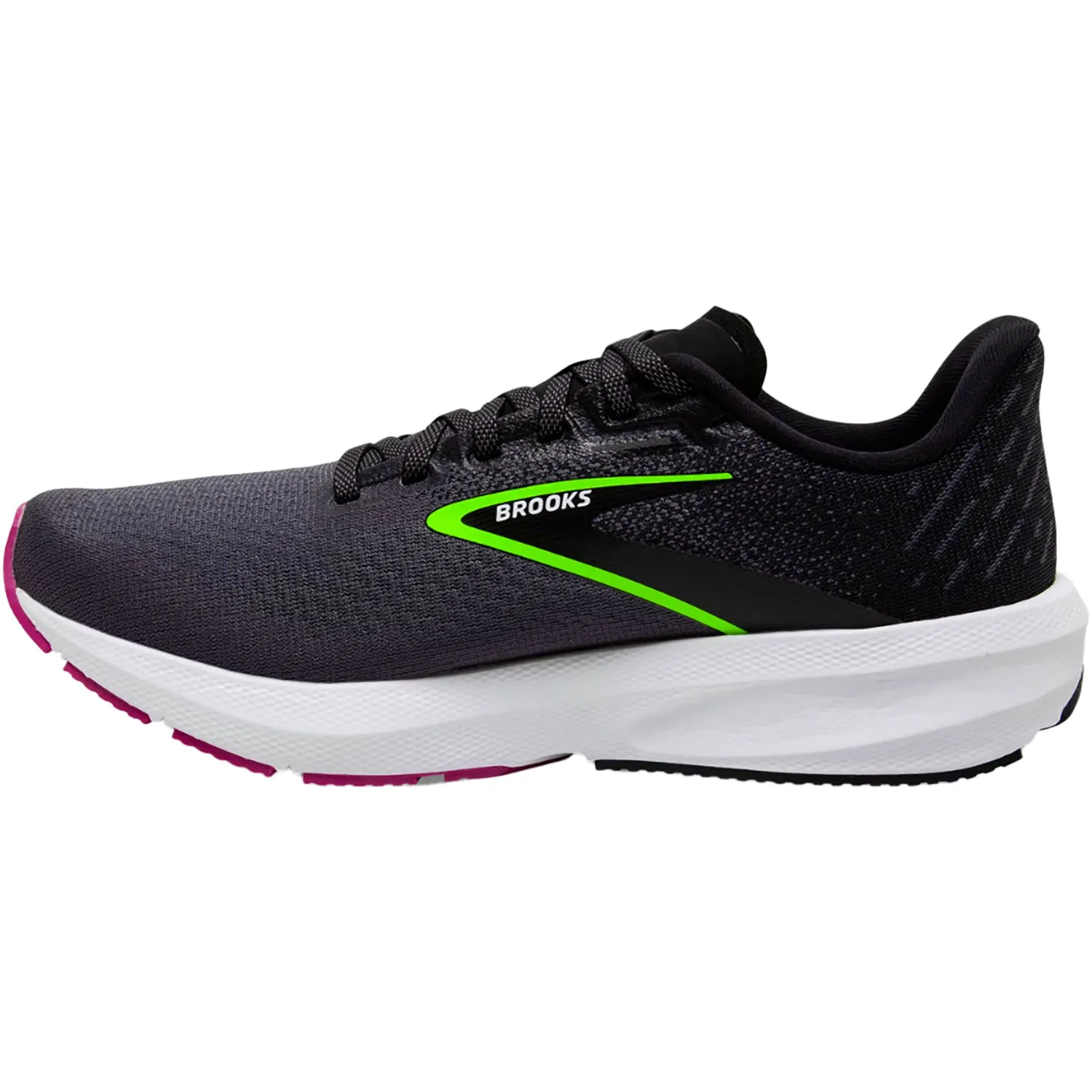 Women's Brooks Launch 10 Black/Blackened Pearl/Green Mesh