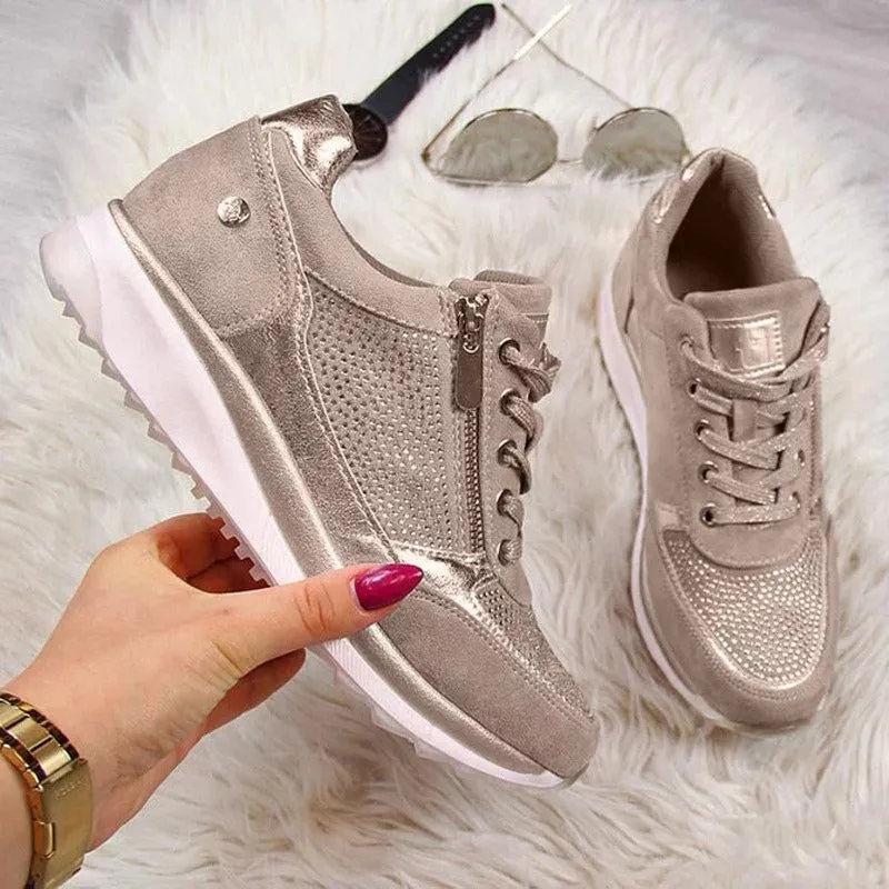 Women's Thick-Soled Dad Shoes | Casual Solid Color Sponge Cake Heel Sneakers