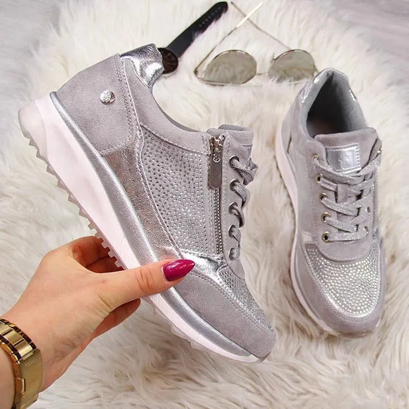 Women's Thick-Soled Dad Shoes | Casual Solid Color Sponge Cake Heel Sneakers