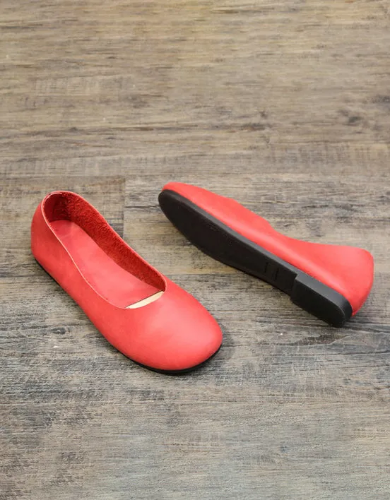 Women's Wide Head Comfortable Retro Flat Shoes